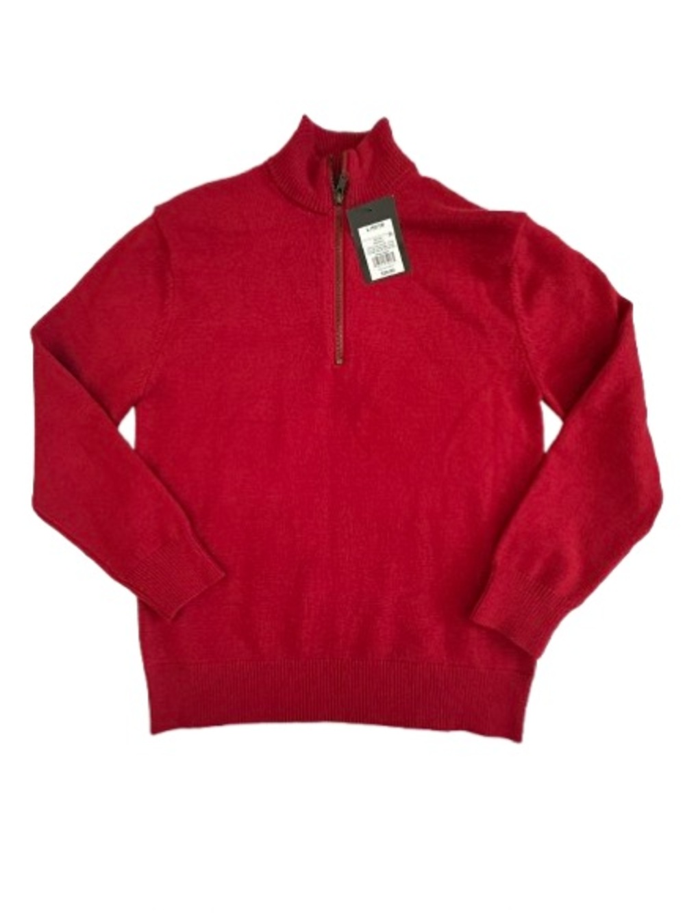 NWT art class Boy' L(10-12) Red Half-Zip Knit Sleeved Sweater Classic Cozy Layer